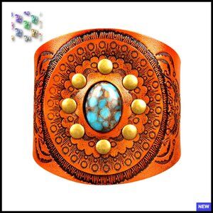 Punk Leather Cuff Bracelet Adjustable Straps Wrap Armor Gothic Wristband